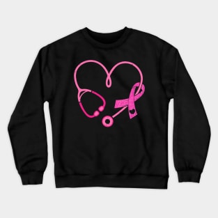 Pink Stethoscope Nurse Medical Breast Cancer Awareness Crewneck Sweatshirt